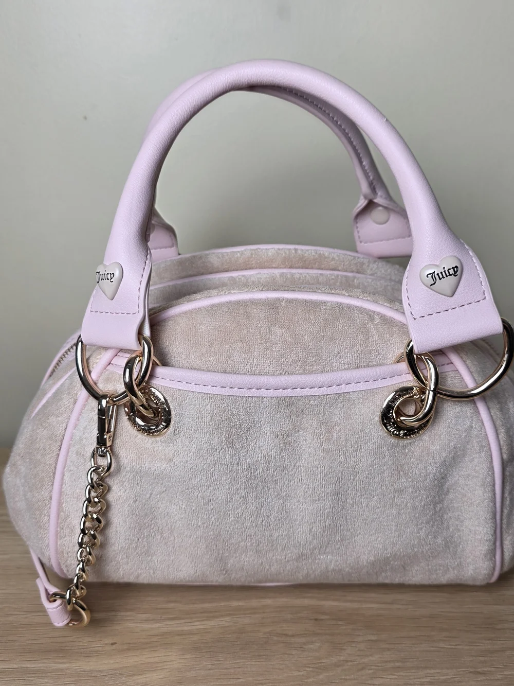 Juicy Couture Sugar Rush  Satchel with Ice Cream Charm In Buff Beige